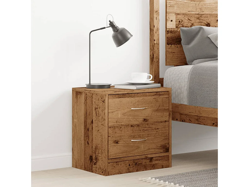 Table de chevet-Table d'appoint vieux bois 40x30x40 cm bois d'ingénierie