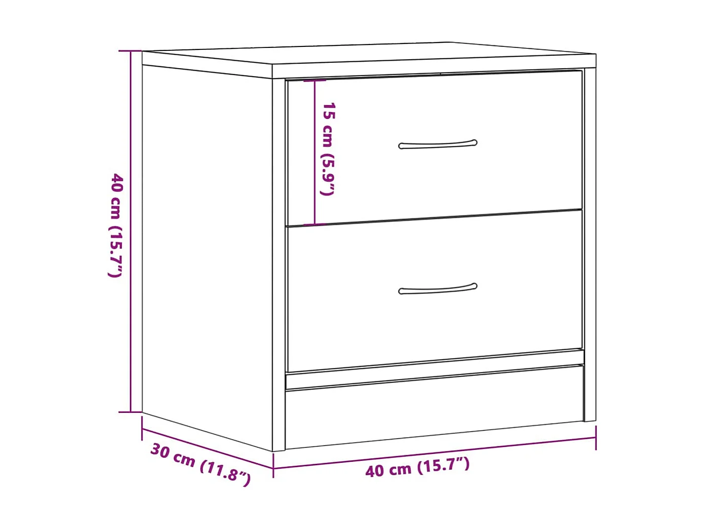 Nachttisch-Beistelltisch Altholz-Optik 40x30x40 cm Holzwerkstoff SHL44495