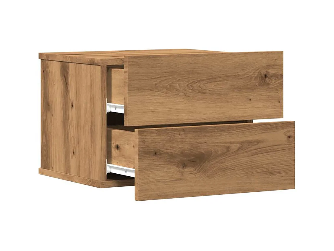 Mesita de noche | Mesilla de noche de pared color roble artisan 40x32x30 cm