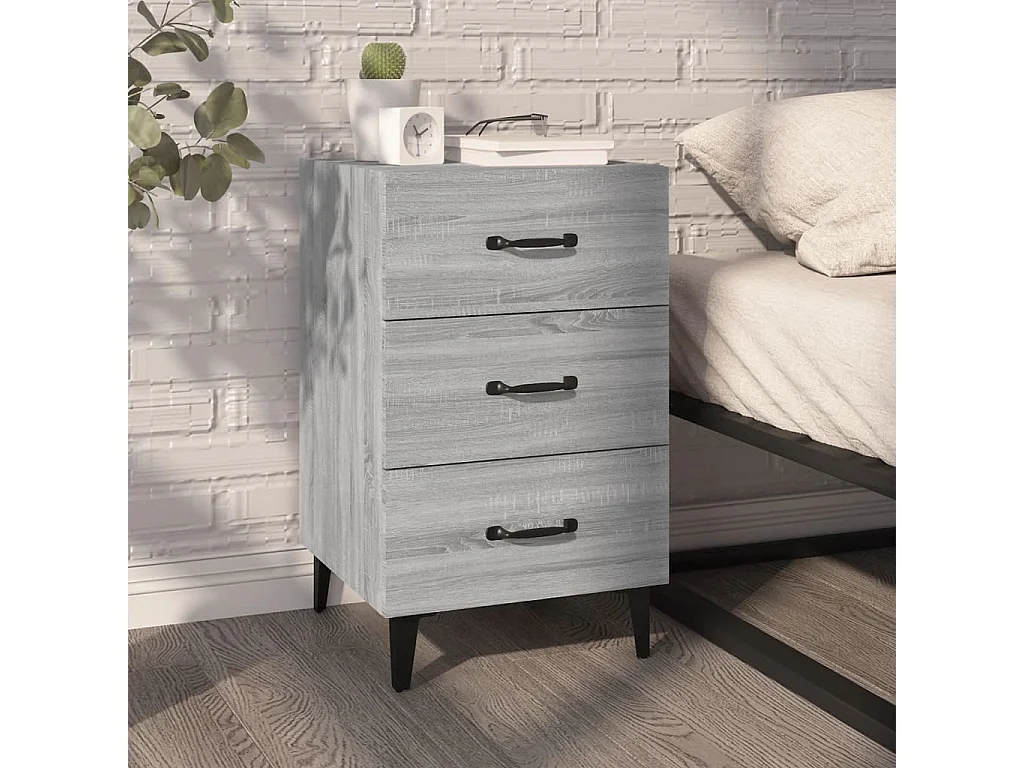 Nachttisch-Beistelltisch Grau Sonoma 40x40x66 cm Holzwerkstoff SHL27582