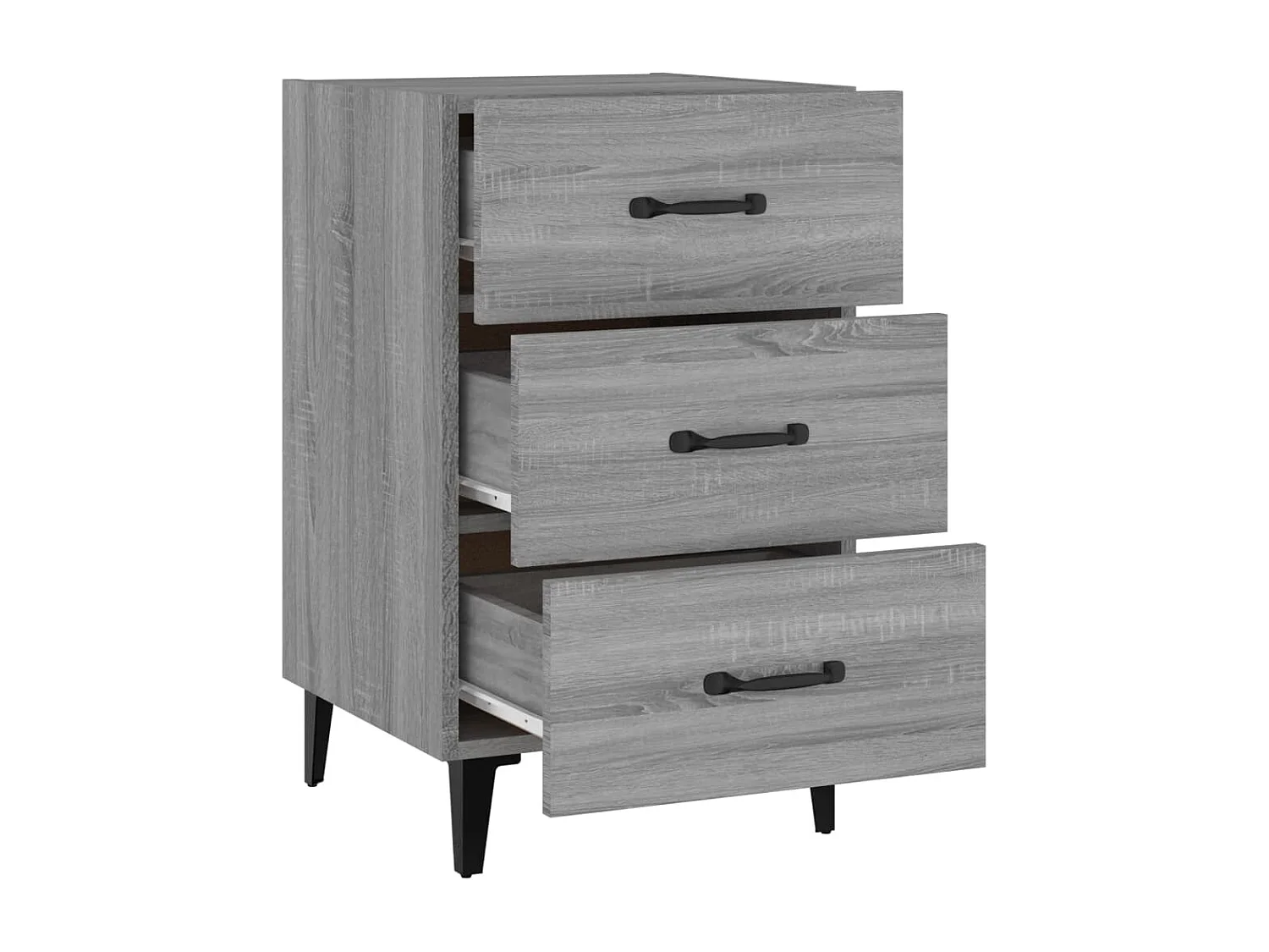 Nachttisch-Beistelltisch Grau Sonoma 40x40x66 cm Holzwerkstoff SHL27582