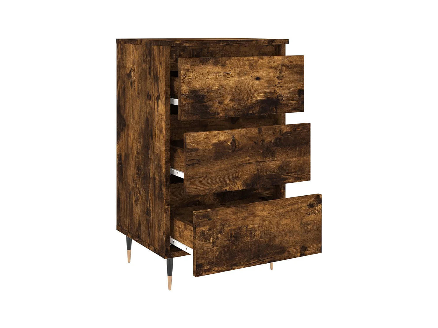 Mesitas de noche | Mesilla de noche 2 uds madera ingeniería roble ahumado 40x35x69 cm