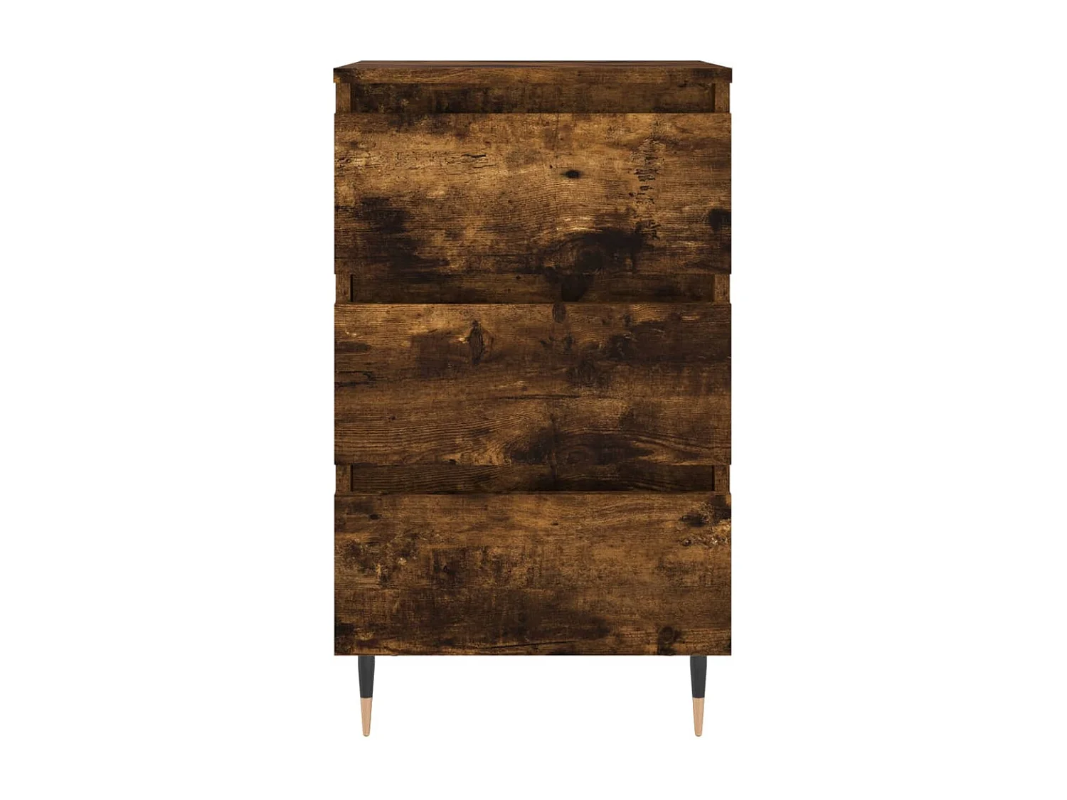 Nachttisch 2er Set-Beistelltisch-Nachttischkommode Räuchereiche 40x35x69 cm Holzwerkstoff SHL98727