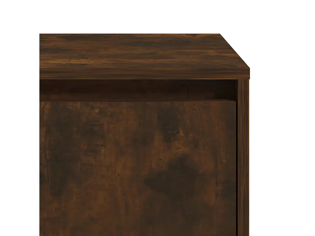 Mesita de noche | Mesilla de noche 2 uds. madera ingeniería roble ahumado 45x34x44,5cm