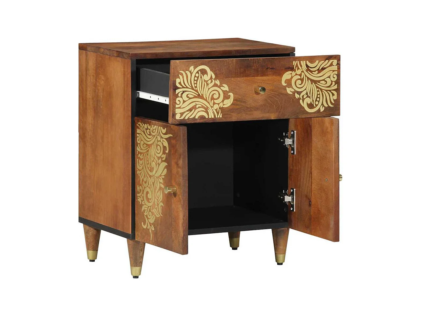 Table de chevet-Table de Nuit avec tiroir marron miel 50x33x60 cm