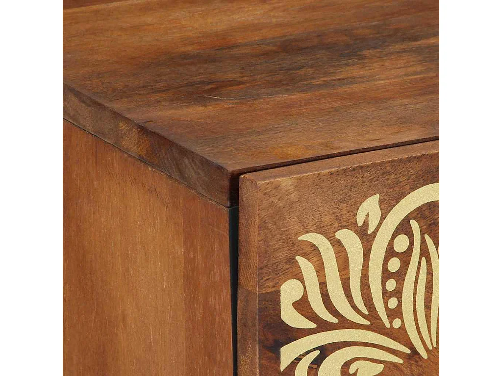 Table de chevet-Table de Nuit avec tiroir marron miel 50x33x60 cm