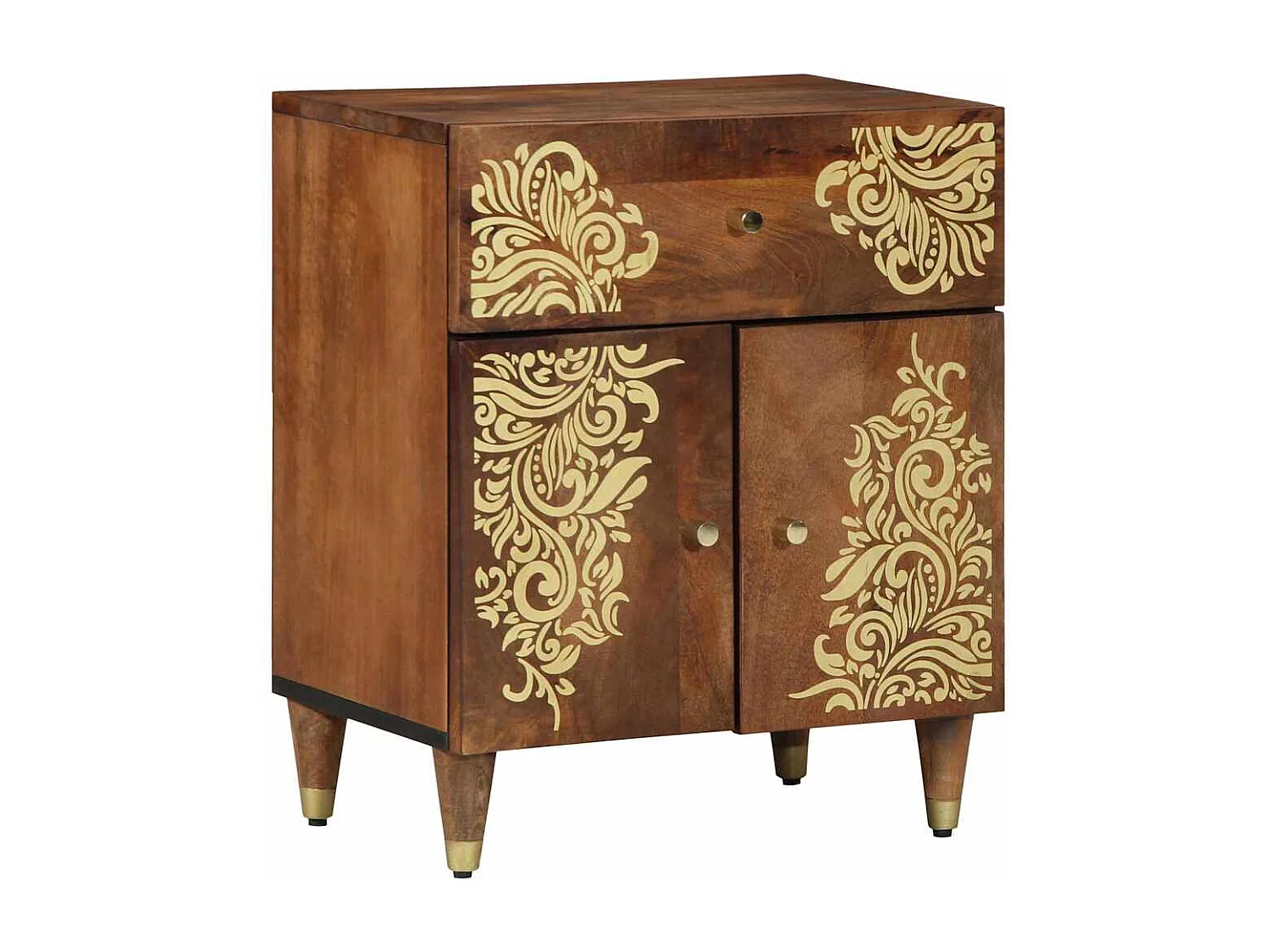 Table de chevet-Table de Nuit avec tiroir marron miel 50x33x60 cm