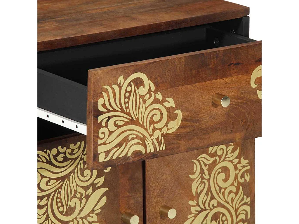 Table de chevet-Table de Nuit avec tiroir marron miel 50x33x60 cm