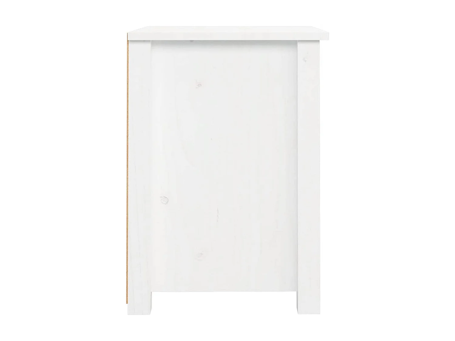 Nachttisch 2er Set-Beistelltisch-Nachttischkommode Weiß 40x35x49 cm Massivholz Kiefer SHL28348