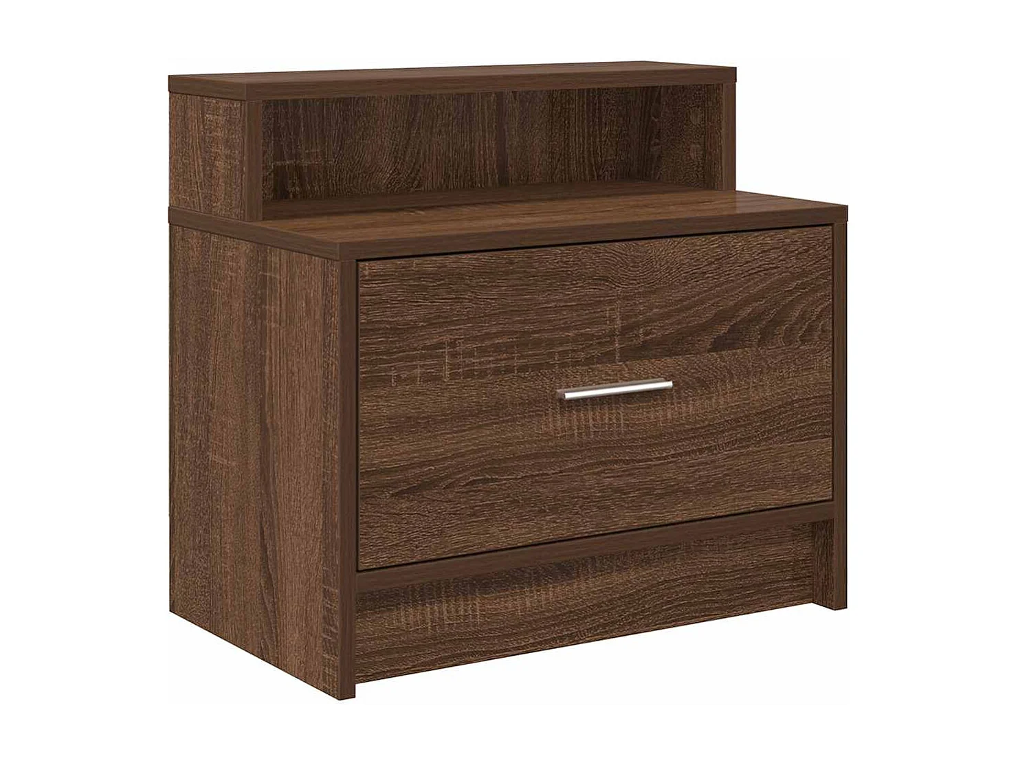 Nachttisch 2er Set-Beistelltisch mit Schublade. Braun Eichen-Optik 51x31x47 cm SHL45083