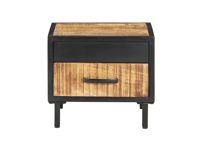 Table de chevet-Table d'appoint 40x40x35 cm Bois de manguier brut