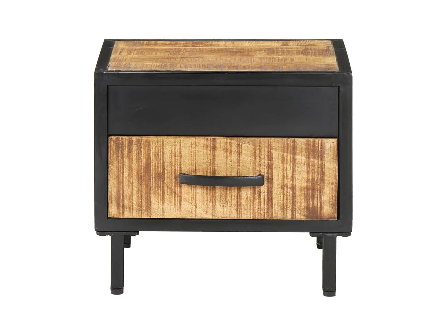 Table de chevet-Table d'appoint 40x40x35 cm Bois de manguier brut