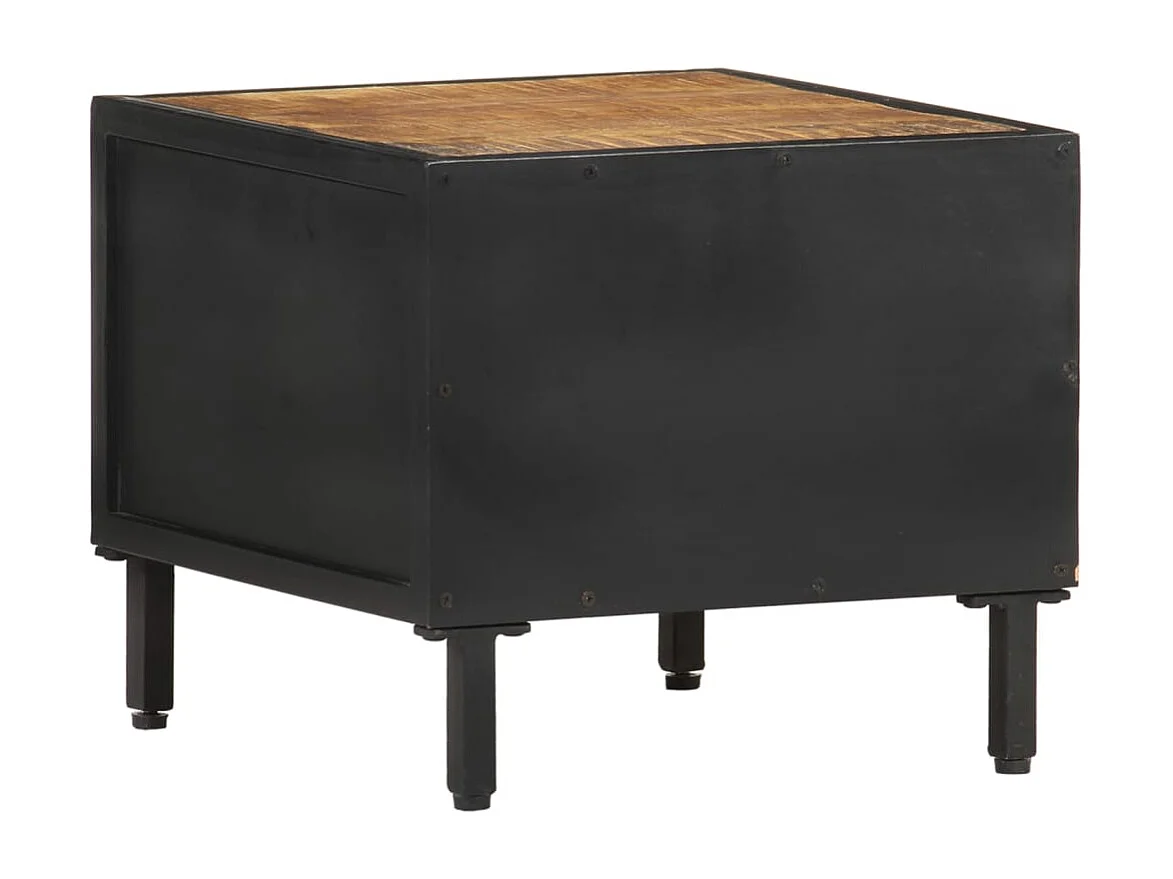 Table de chevet-Table d'appoint 40x40x35 cm Bois de manguier brut