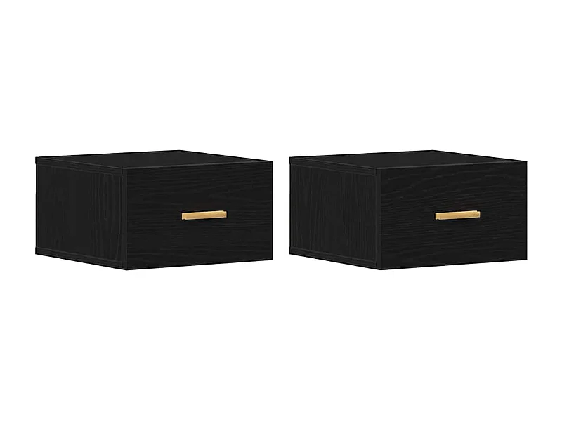 Tables de chevet flottantes 2 pcs Chêne noir 35x35x20 cm