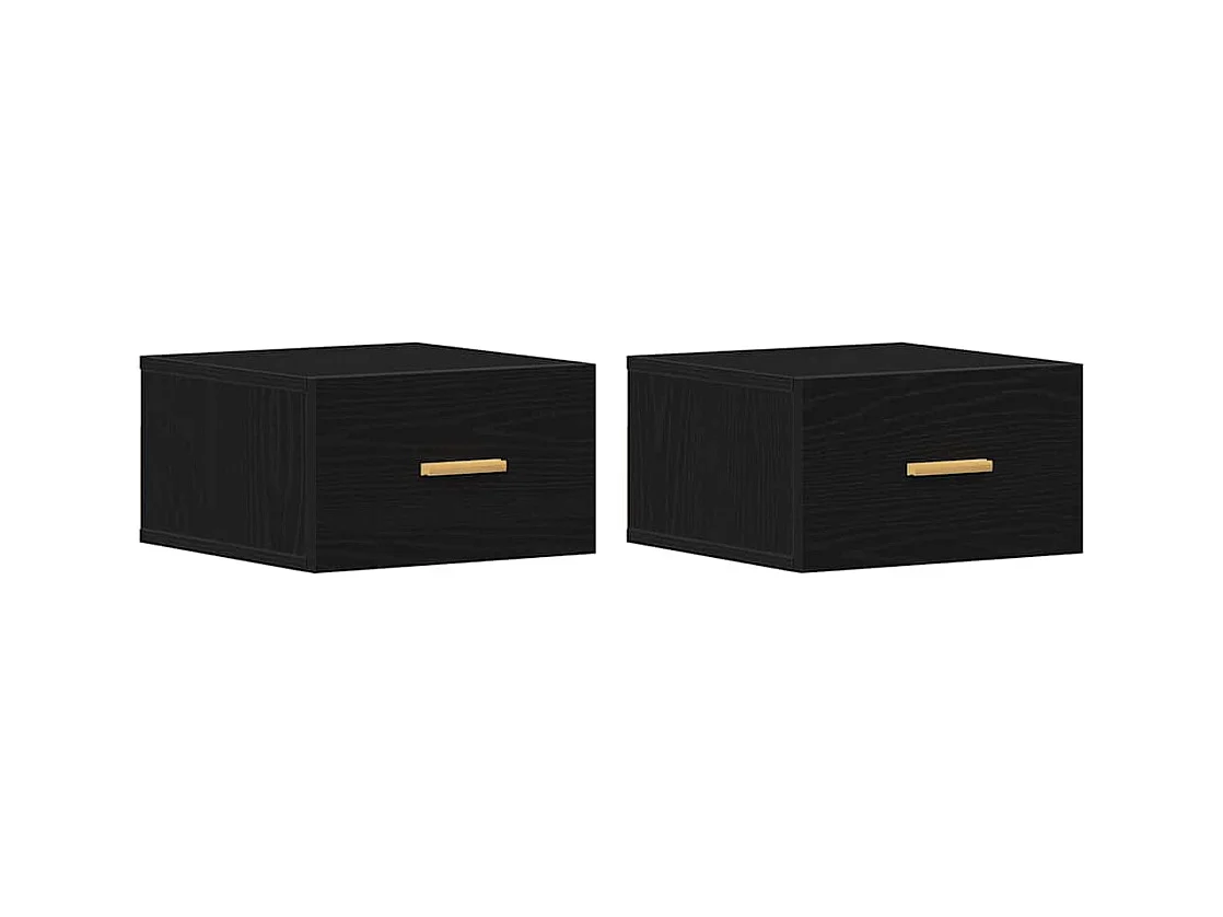 Tables de chevet flottantes 2 pcs Chêne noir 35x35x20 cm