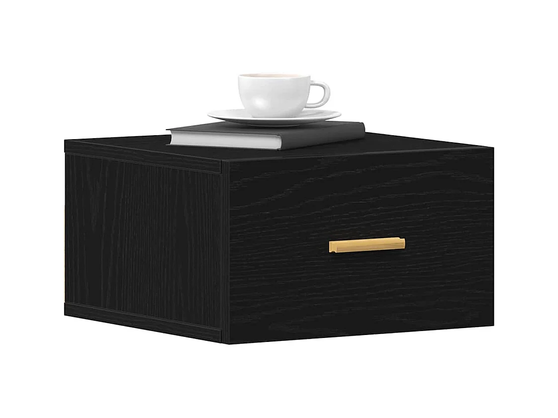 Tables de chevet flottantes 2 pcs Chêne noir 35x35x20 cm