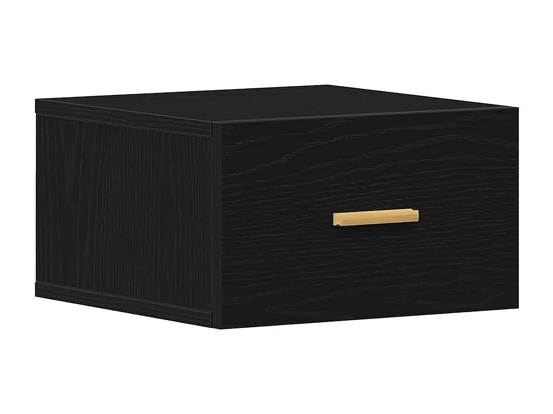 Wandmontierter Nachtschrank 2 pcs Schwarz Eichen-Optik SHL73927