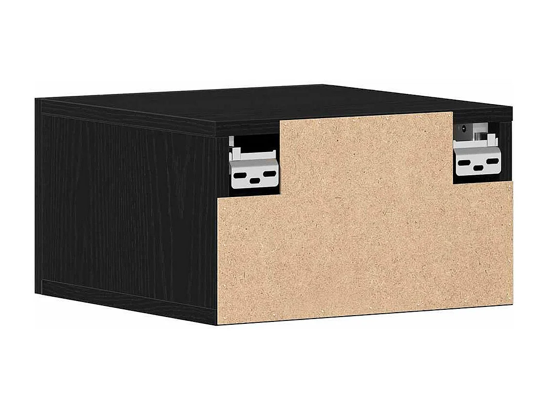 Wandmontierter Nachtschrank 2 pcs Schwarz Eichen-Optik SHL73927