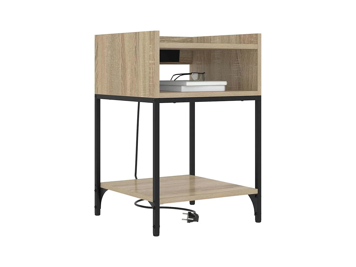 Mesa de Noche | Mesa auxiliar | Mesita de noche con estante 2 uds. Roble Sonoma 40x40x61 cm