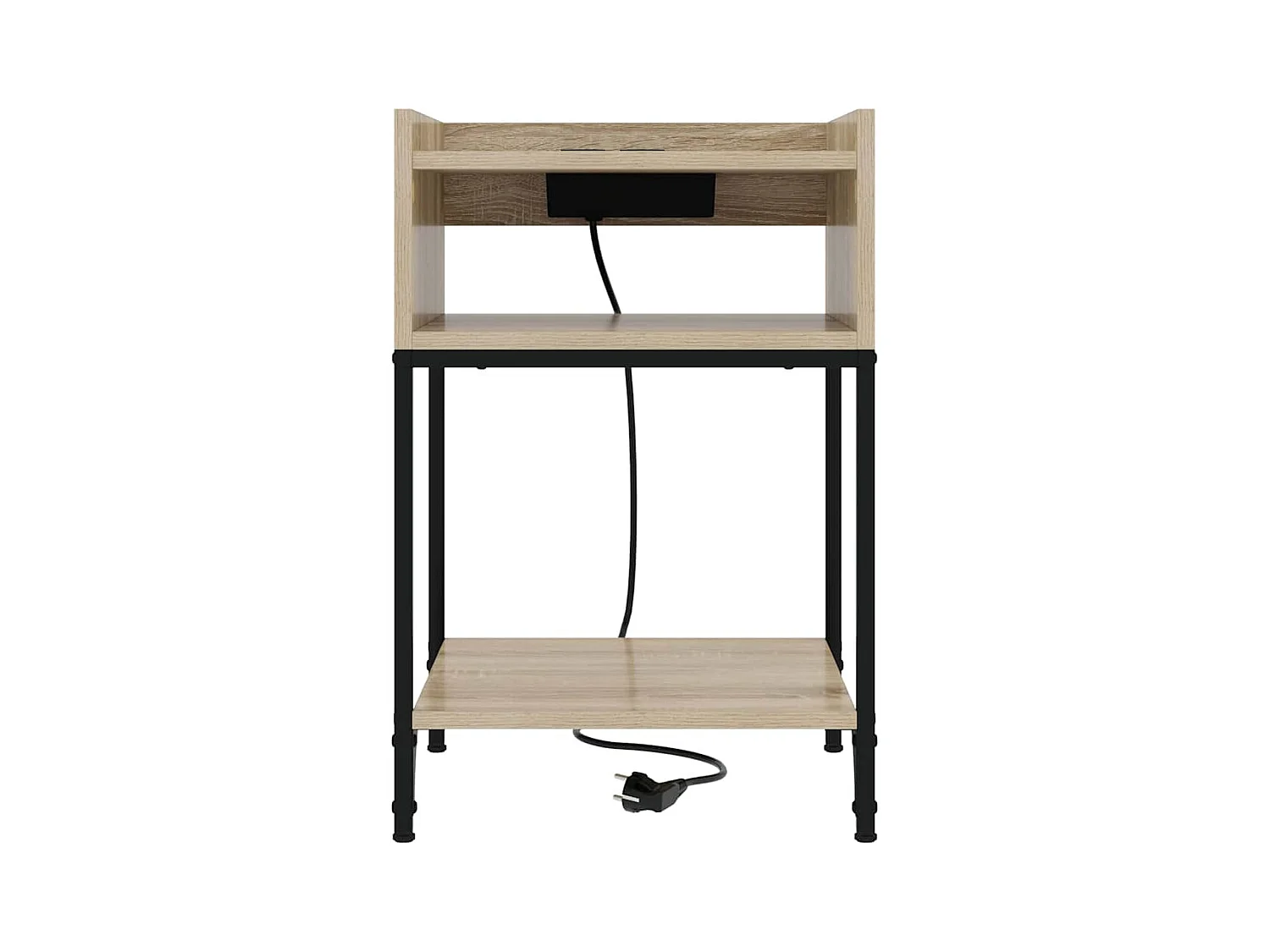 Mesa de Noche | Mesa auxiliar | Mesita de noche con estante 2 uds. Roble Sonoma 40x40x61 cm