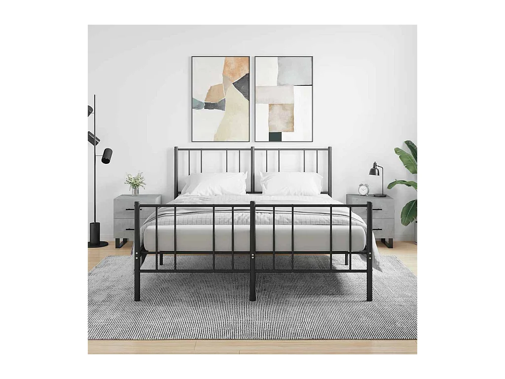 Mesita de noche | Mesilla de noche 2 uds madera ingeniería gris hormigón 40x35x47,5cm