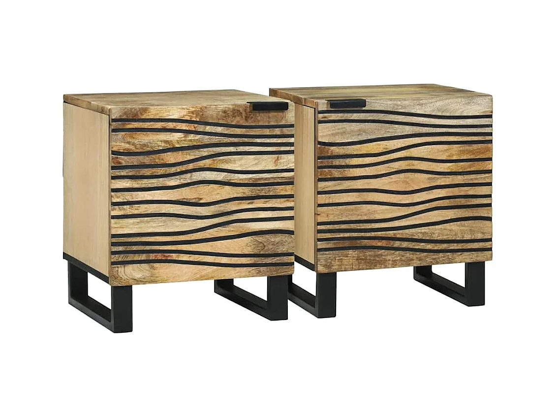 Mesita de Noche | Mesa auxiliar | Armario de Noche 2 uds. Marrón 40x33x46 cm