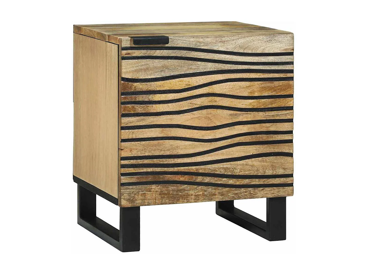 Nachttisch 2er Set-Beistelltisch Braun 40 x 33 x 46 cm Massivholz Akazie SHL57338