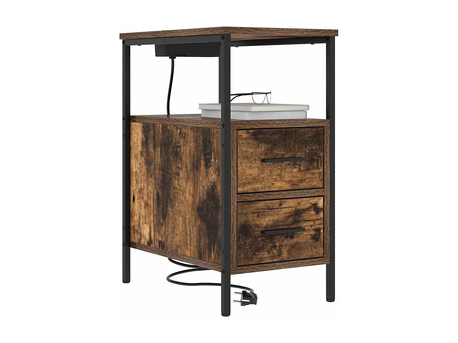 Nachttisch-Beistelltisch Geräucherte Eiche 30 x 48 x 61 cm Holzwerkstoff SHL91348