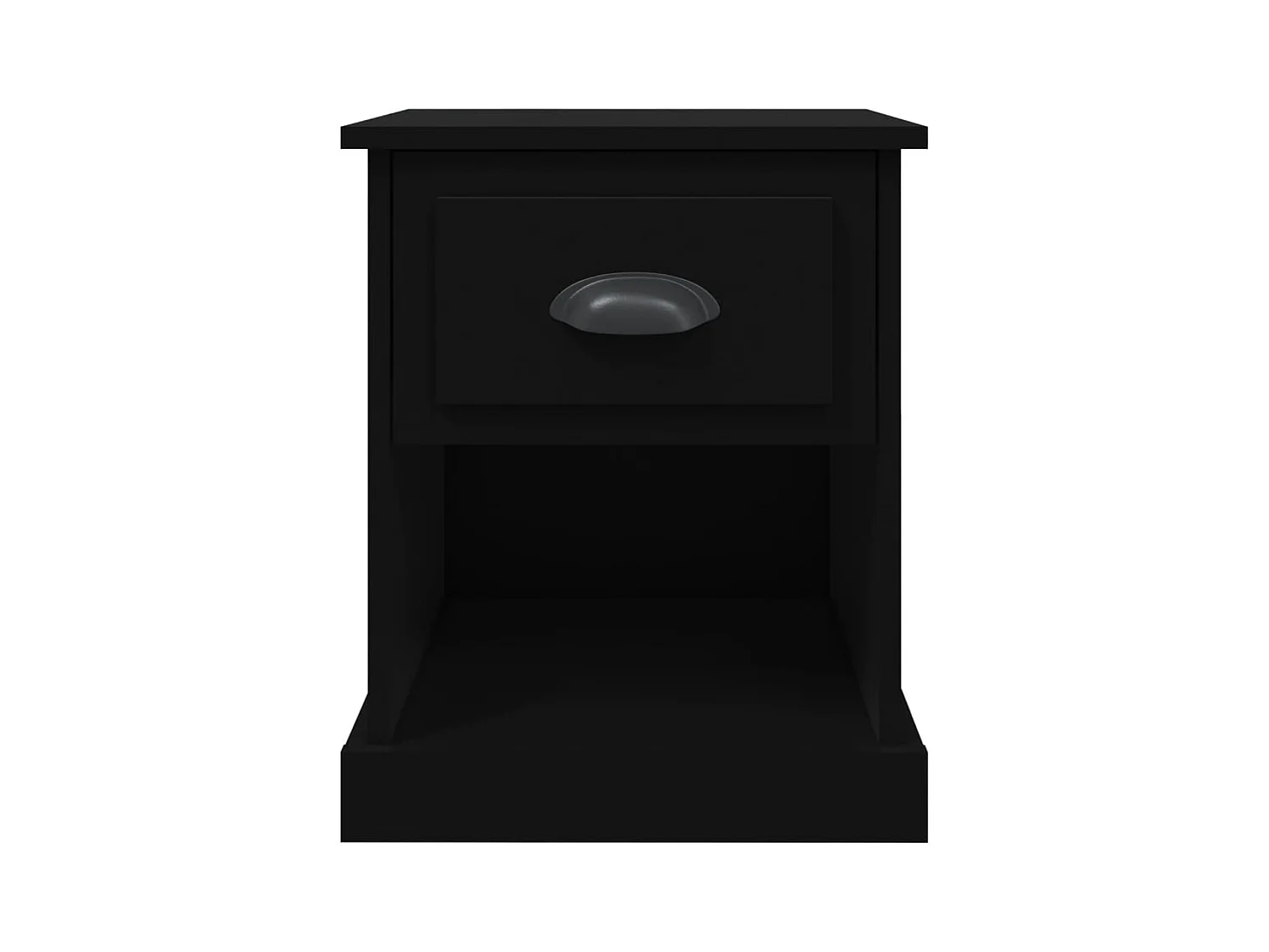 Tables de chevet lot de 2 avec compartiments ouverts noir 39x39x47,5 cm bois d'ingénierie