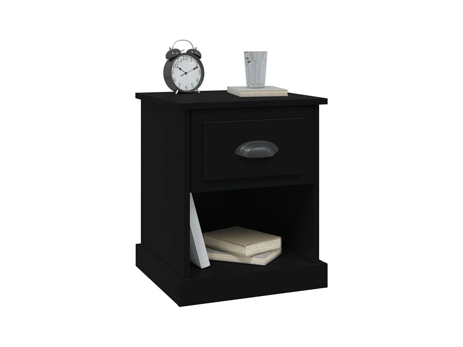 Mesitas de noche | Mesilla de noche 2 uds madera contrachapada negro 39x39x47,5 cm