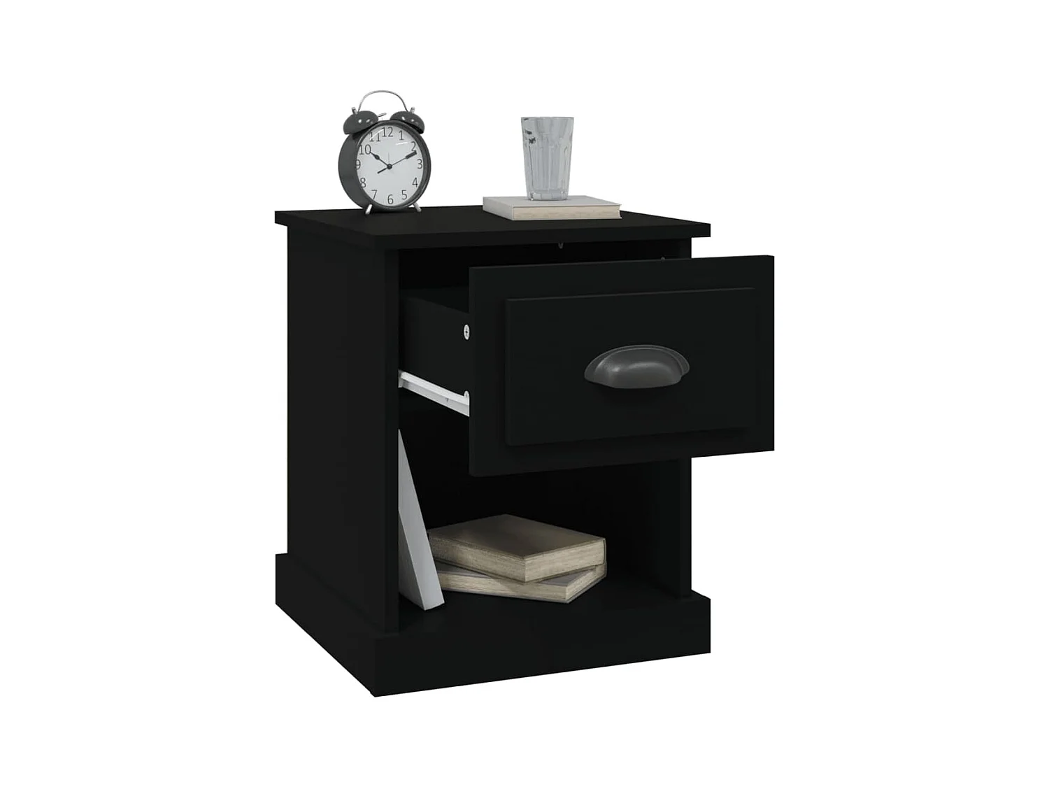 Mesitas de noche | Mesilla de noche 2 uds madera contrachapada negro 39x39x47,5 cm