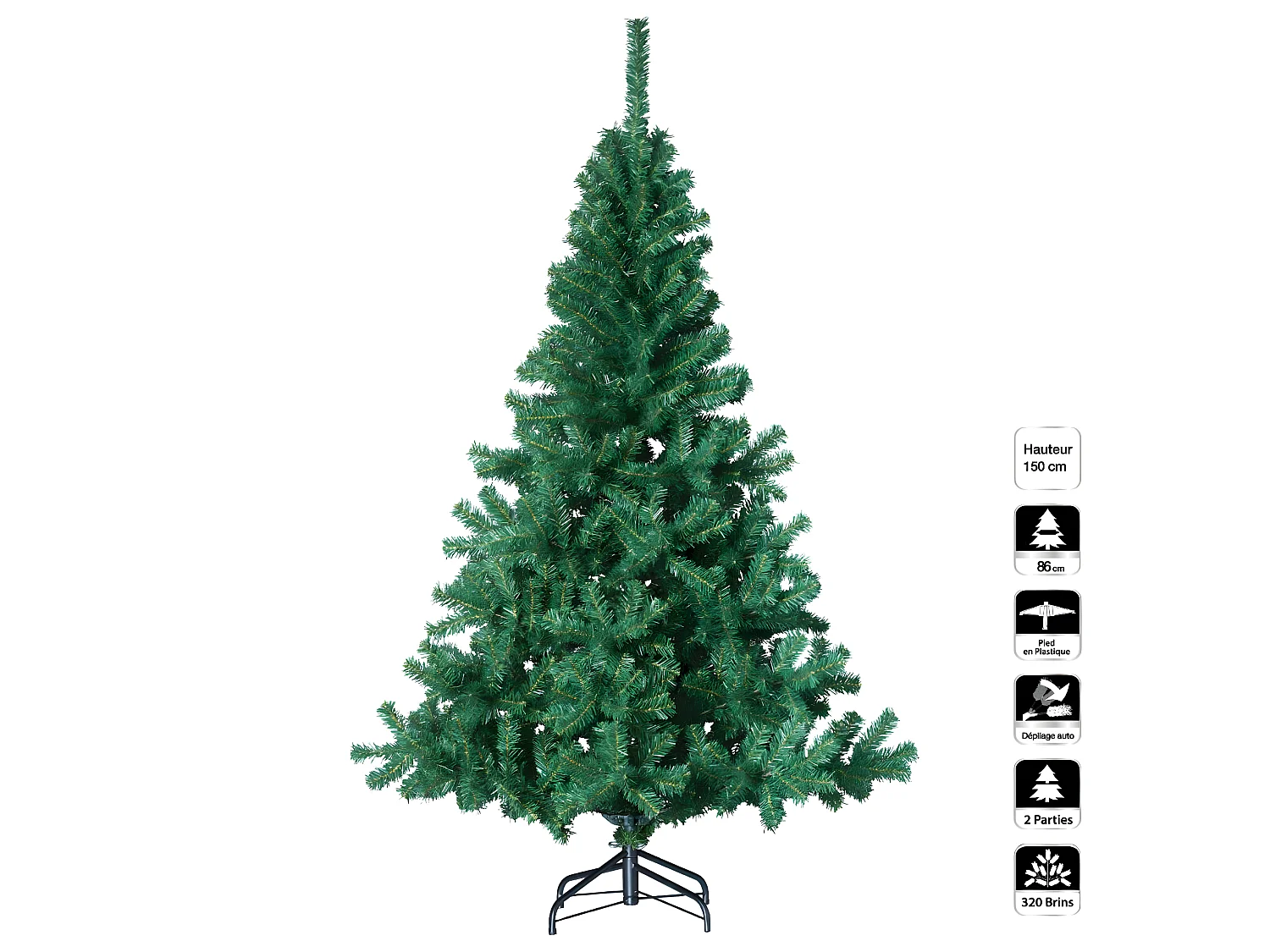 Sapin de Noël artificiel Vert 2 tons H 150 cm