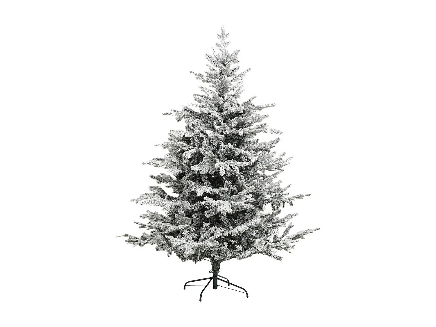 Sapin de Noël artificiel vert floqué blanc et pailleté qualité premium H 180 cm