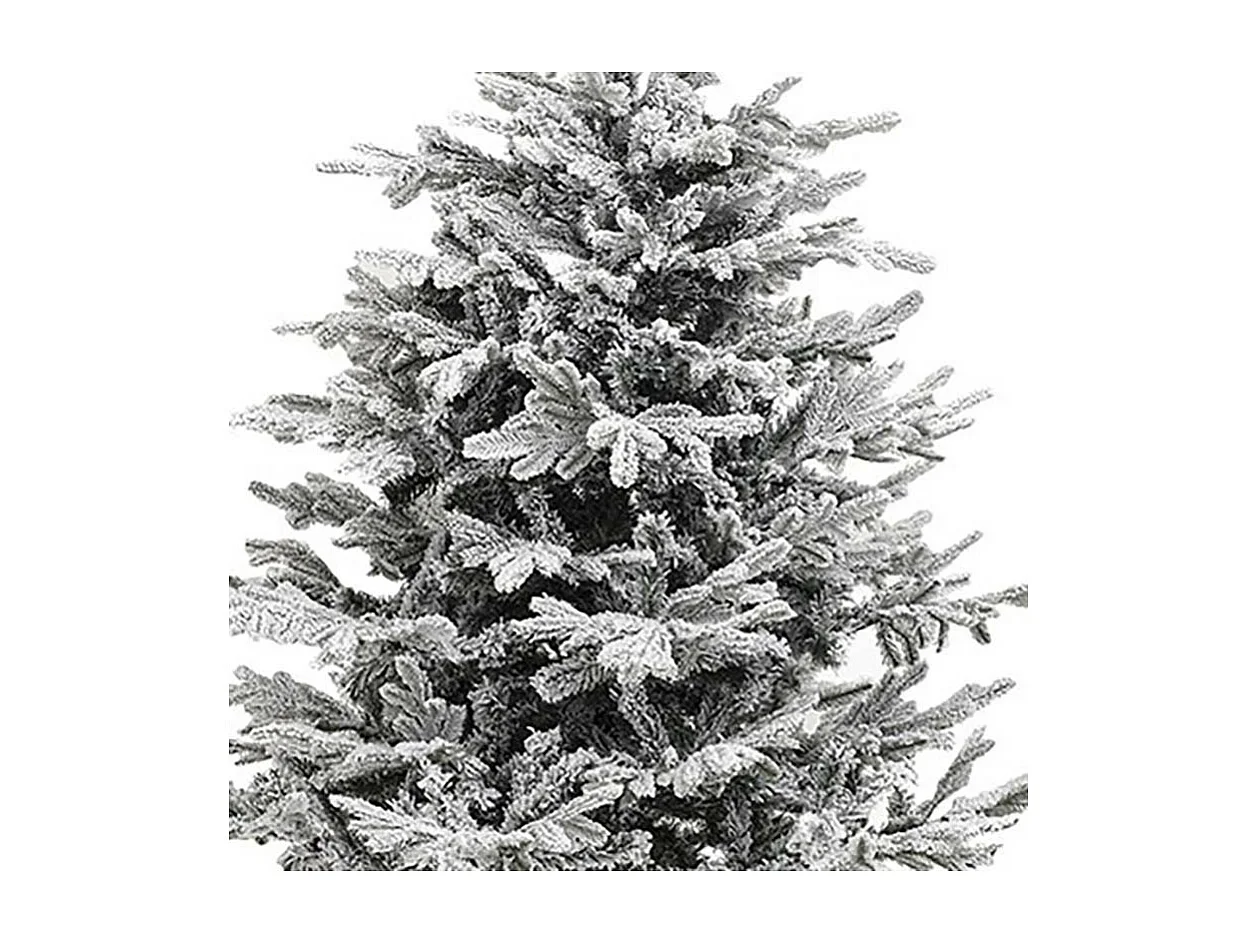 Sapin de Noël artificiel vert floqué blanc et pailleté qualité premium H 180 cm