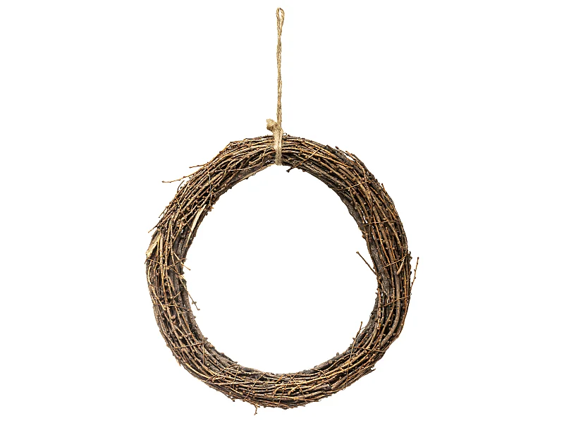 Couronne de  Noël en brindilles de bois à décorer D 26 cm