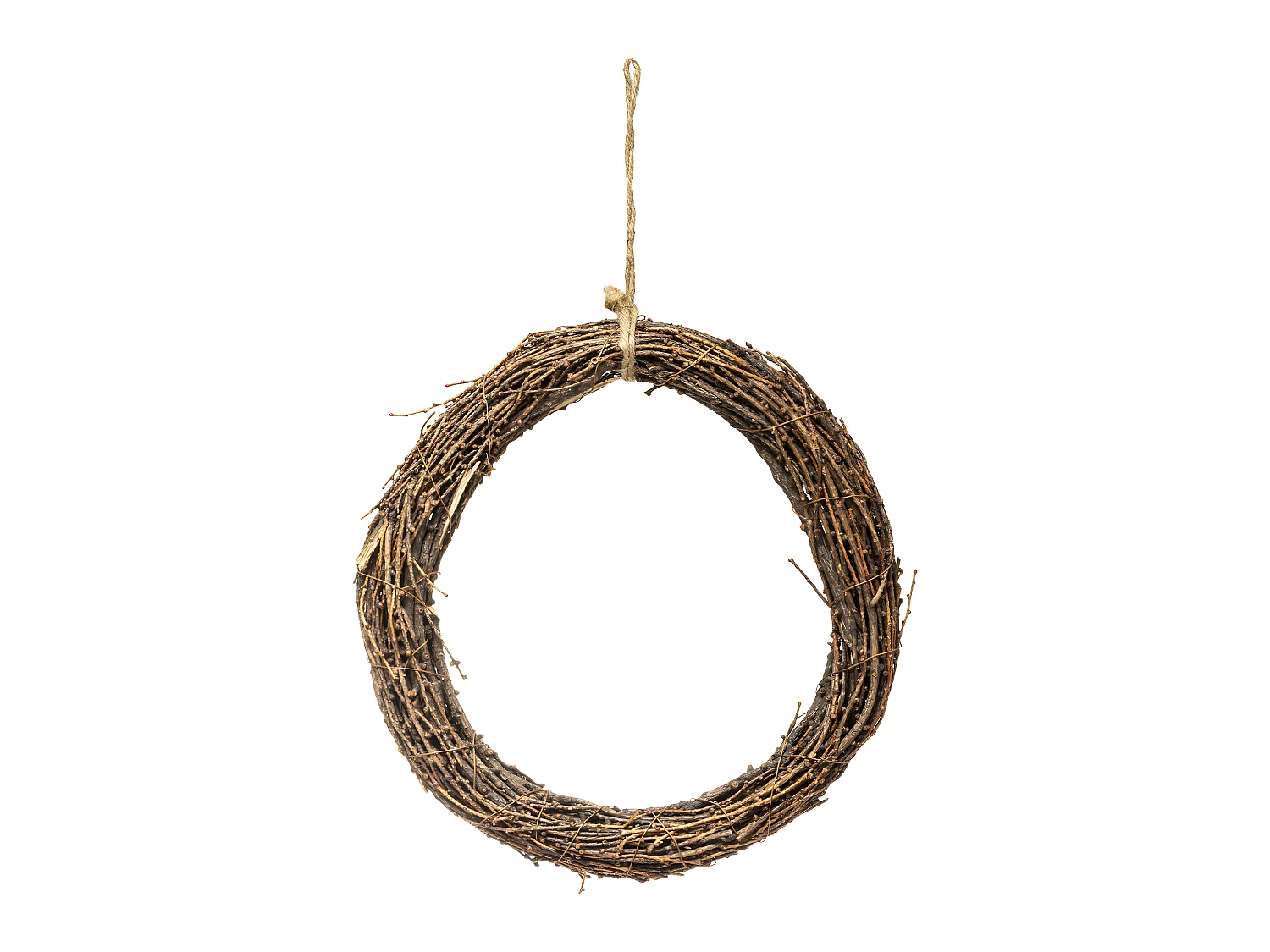 Couronne de  Noël en brindilles de bois à décorer D 26 cm