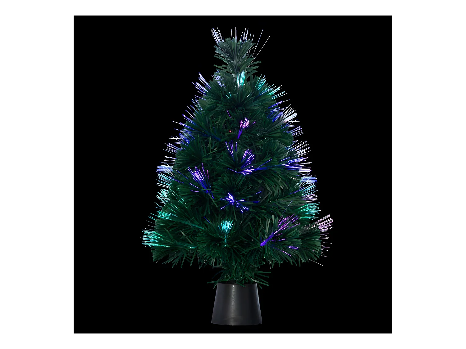 Arbre de Noël lumineux Sapin artificiel vert en fibre optique multicolore H 45 cm