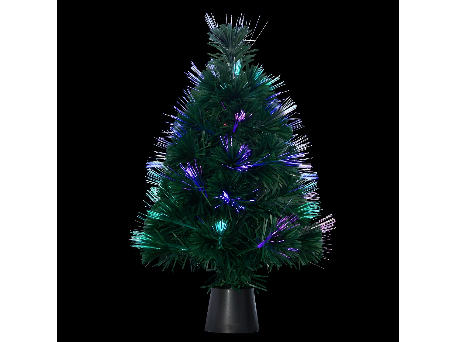 Arbre de Noël lumineux Sapin artificiel vert en fibre optique multicolore H 45 cm