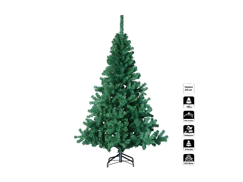 Sapin de Noël artificiel Vert 2 tons H 210 cm