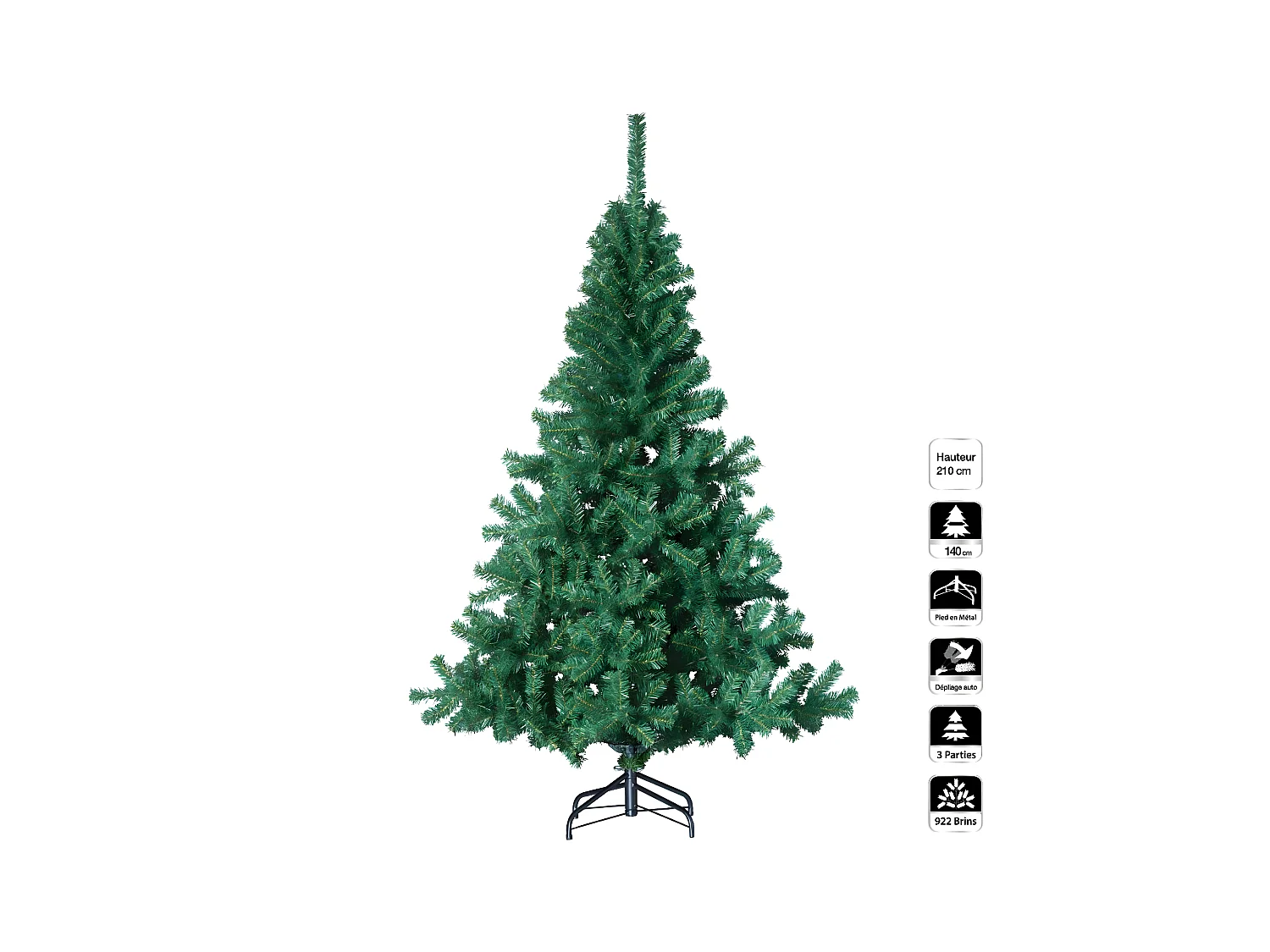 Sapin de Noël artificiel Vert 2 tons H 210 cm