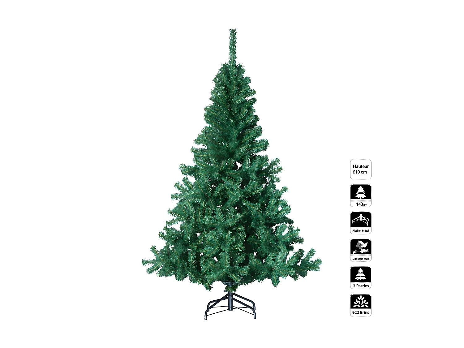 Sapin de Noël artificiel Vert 2 tons H 210 cm