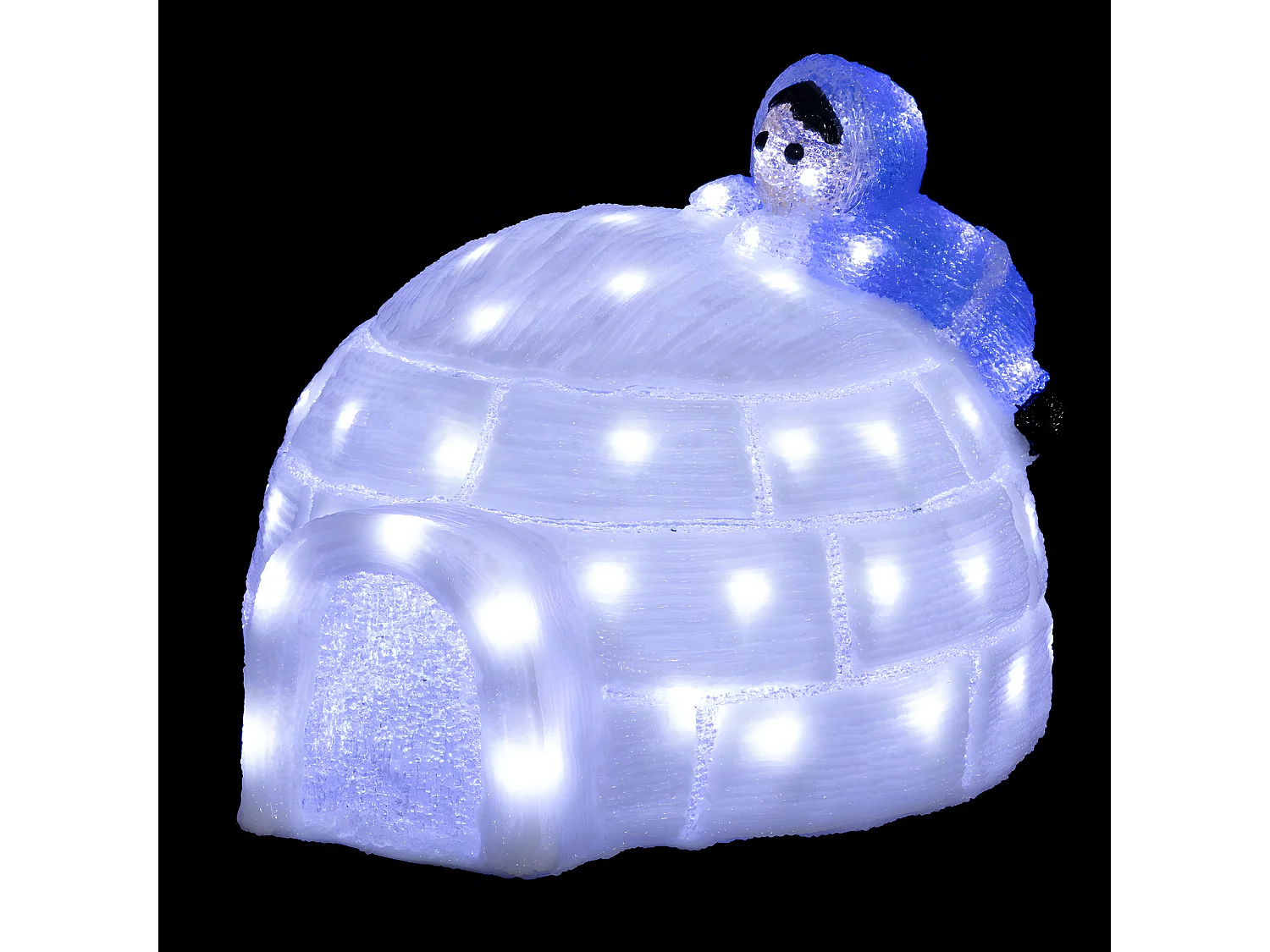 Déco lumineuse Igloo blanc 70 LED Blanc froid H 31 cm