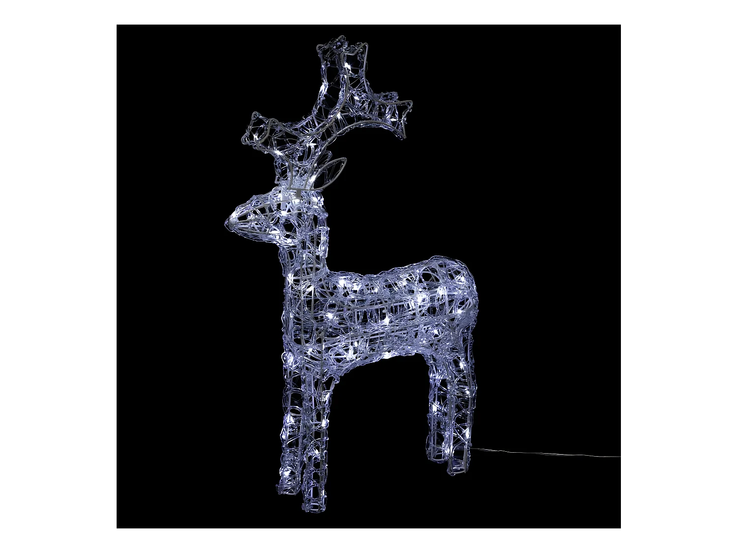 Déco lumineuse Renne 100 LED Blanc froid lumière fixe H 85 cm