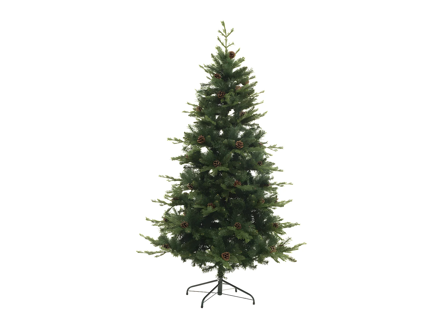 Sapin de Noël artificiel vert avec pommes de pin qualité premium H 150 cm