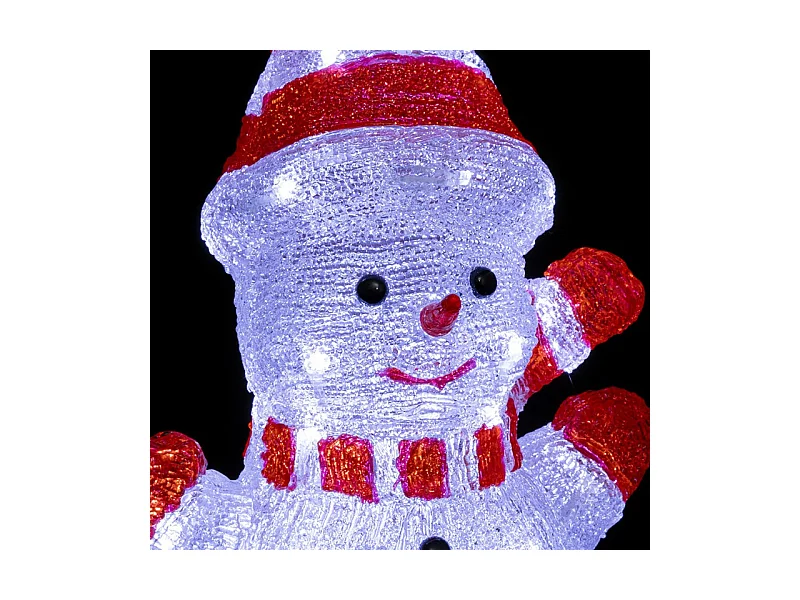 Déco lumineuse Bonhomme de neige en patin 60 LED Blanc froid H 50 cm