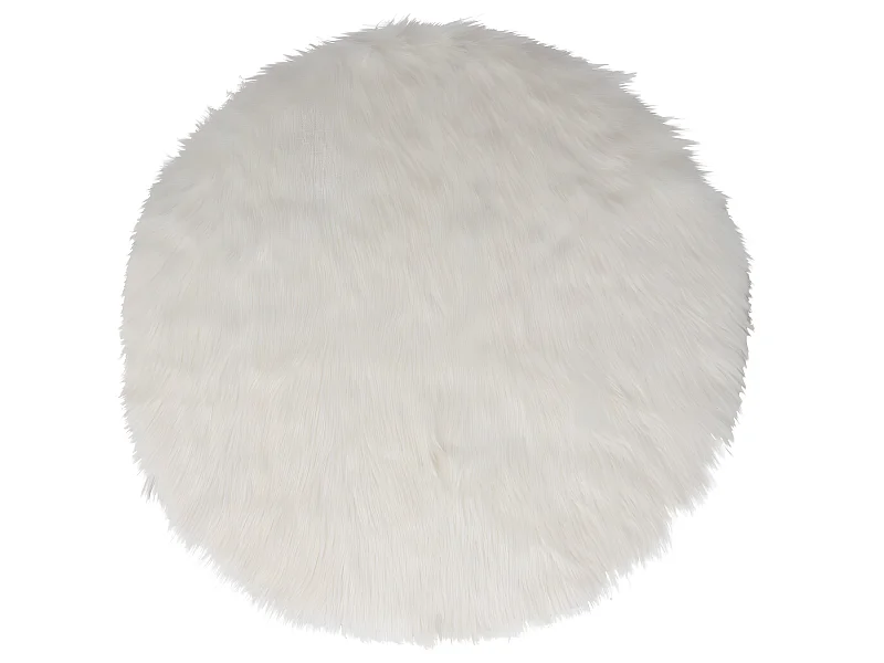 Déco de Noël Tapis pour pied de Sapin en Fourrure Blanche D 90 cm