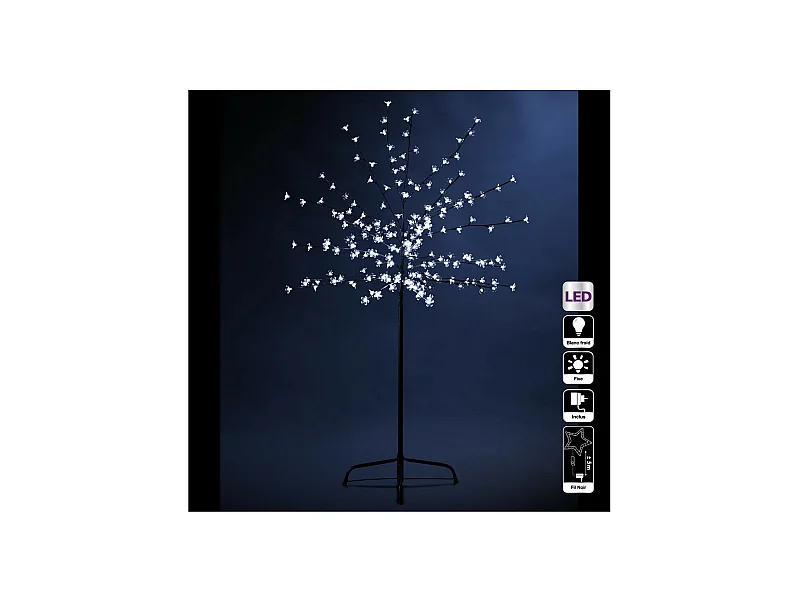 Déco de Noël Arbre lumineux  Prunus 200 LED Blanc Froid H 150 cm