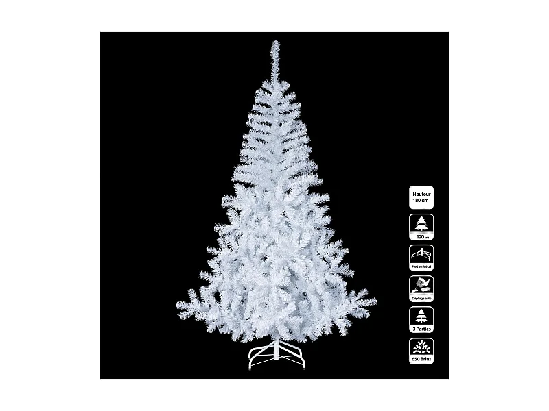 Sapin de Noël artificiel Blanc 2 tons H 180 cm