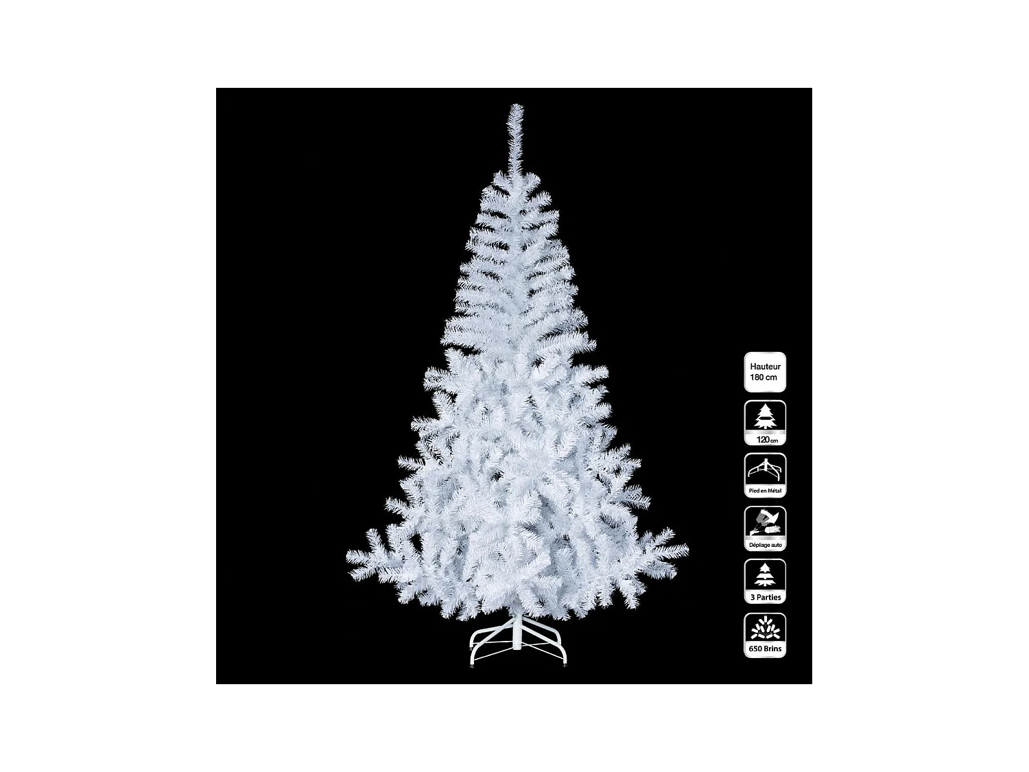 Sapin de Noël artificiel Blanc 2 tons H 180 cm