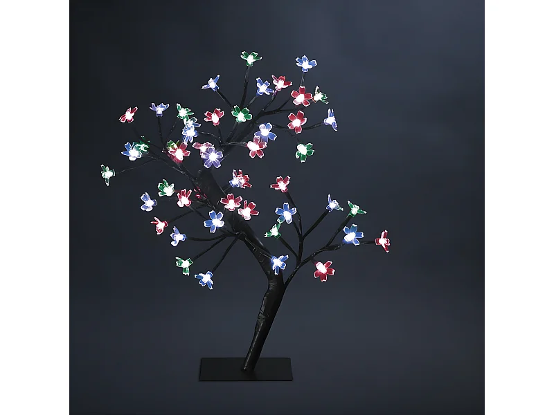 Déco de Noël Arbre lumineux Prunus 48 LED à variation de couleurs H 45 cm
